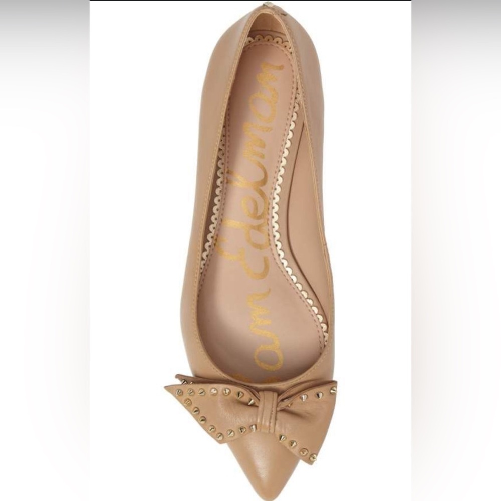 NIB Sam Edelman Raisa Genuine Leather Studded Bow Flat